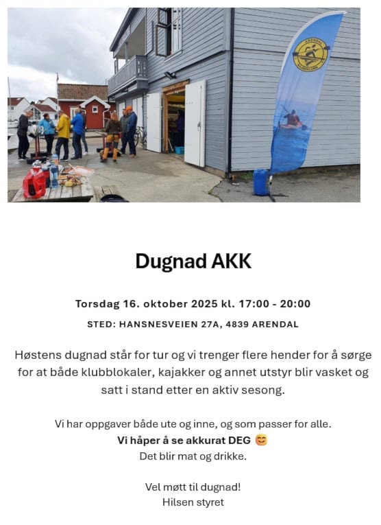 Dugnad 16 oktober 2025